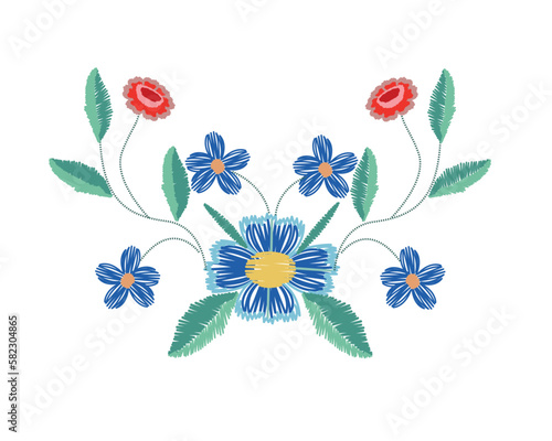 embroidery design hand drawn vector design