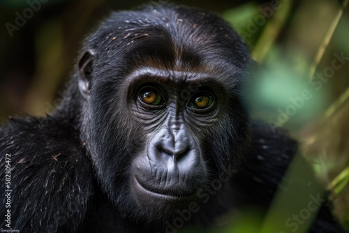 Ugandan gorillas are found in Bwindi National Park. Generative AI © AkuAku