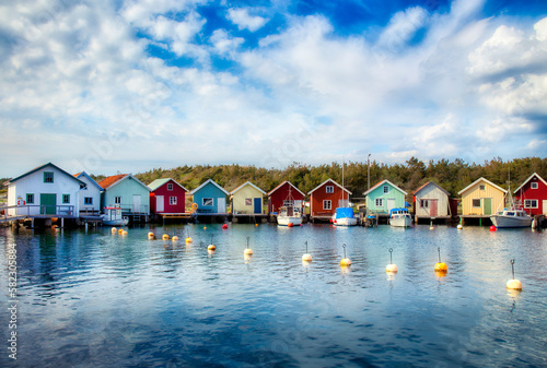 Beautiful Breviks Fishing Harbor on the Southern Koster Island, Sweden photo