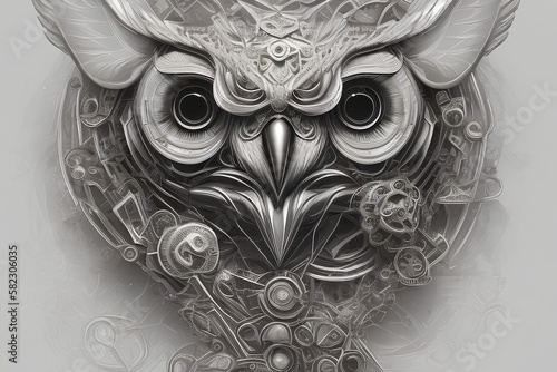 Mechanical Owl and Roses