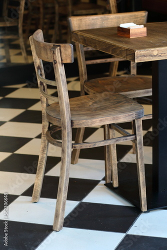 wooden chairs and table