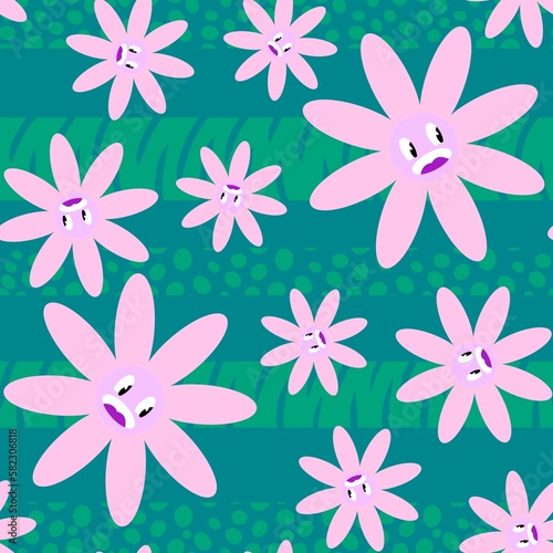 Floral seamless flower pattern for fabrics and textiles and packaging and gifts and cards and linens and kids