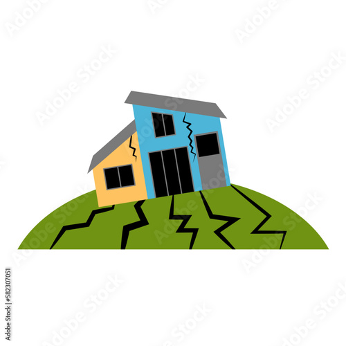 Earthquake Flat Illustration 