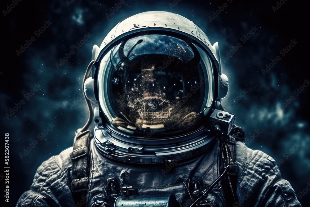 future astronaut for science. Deep in space, a futuristic spaceman. Generative AI