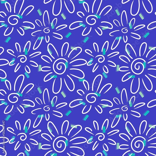 Floral seamless flower pattern for fabrics and textiles and packaging and gifts and cards and linens and kids