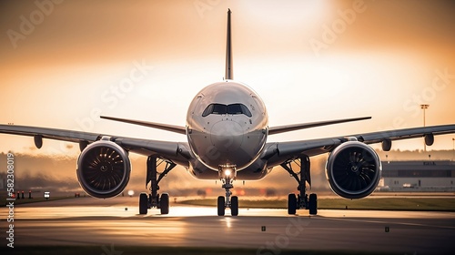 Airbus A350 airplane at the airport photo