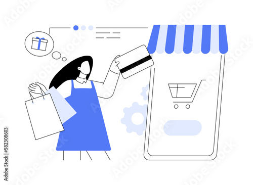 Online shopping abstract concept vector illustration.