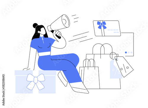 Discount and loyalty card abstract concept vector illustration.
