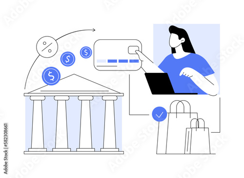 Credit card abstract concept vector illustration.