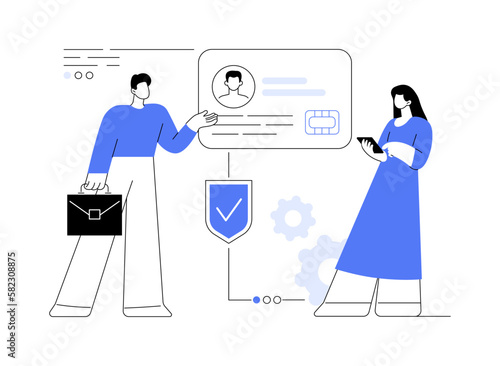 Smart ID card abstract concept vector illustration.