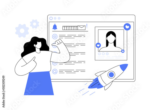 Viral content abstract concept vector illustration.
