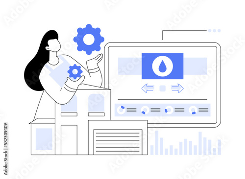Water contamination detection system abstract concept vector illustration.