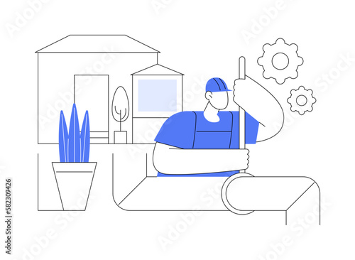Sewerage system abstract concept vector illustration.