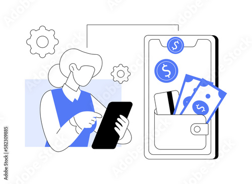 Digital wallet abstract concept vector illustration.