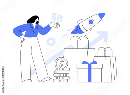 Upselling abstract concept vector illustration.