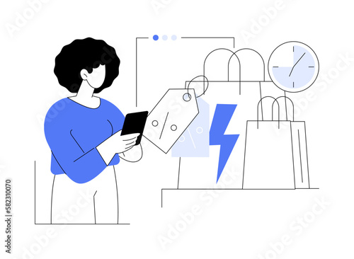 Flash sale abstract concept vector illustration.