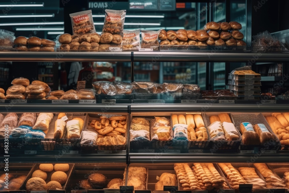 Food selection in supermarkets, bakeries, and grocery stores. Generative AI