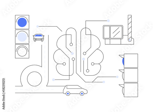 Intelligent transportation system abstract concept vector illustration.