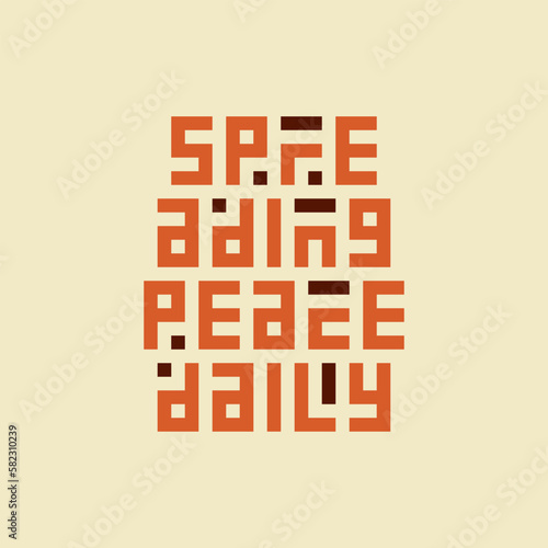 "Spreading Peace Daily" Kufi Square Calligraphy Design