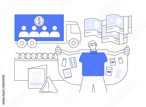 Smuggling abstract concept vector illustration.
