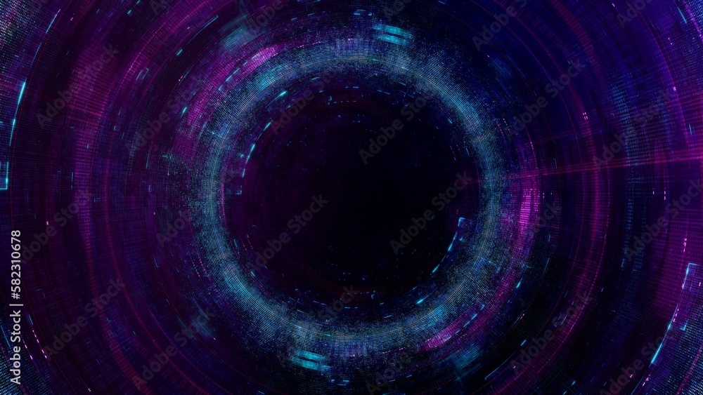 Abstract Purple Blue and Green Circle HUD Dashboard Dark Cyberspace Background Abstract Purple Blue and Green Circle HUD Dashboard Dark Cyberspace Background