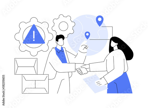 Collaborative logistics abstract concept vector illustration.