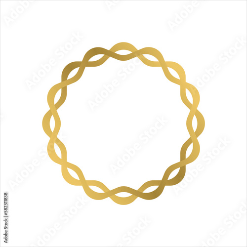simple mandala ornament with golden outline. flat design style. suitable for background templates, name cards, invitations, banners, flyers, frames, medals, etc. design template