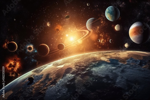 Photographie Astrology astronomy earth moon space big bang solar system planet creation
