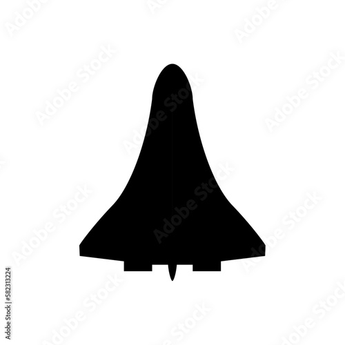 Rocket silhouette illustration astronaut vehicle icon. Rocket launch vector missle spaceship future speed cartoon concept.