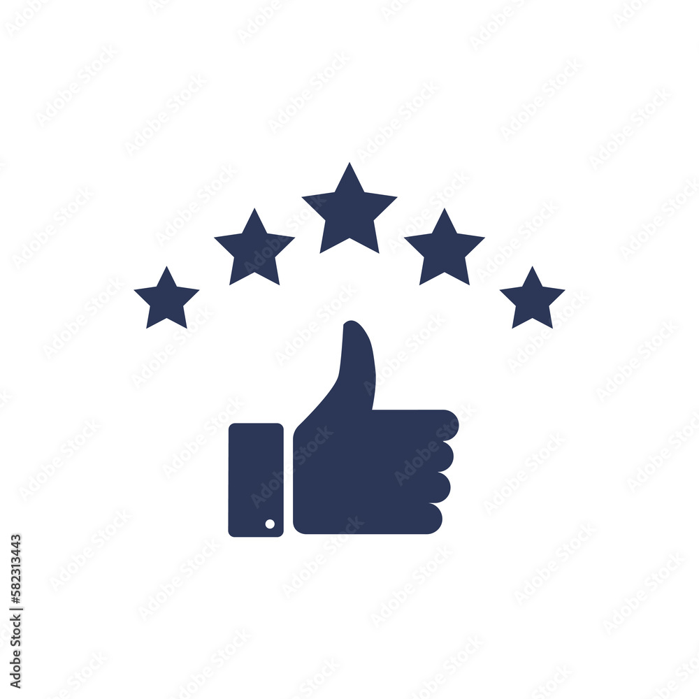 5 Star customer review quality rate satisfaction best service recommend. 5 star rate icon success vector icon. 5 Star customer review quality rate satisfaction best service recommend. 5 star rate icon success vector icon.