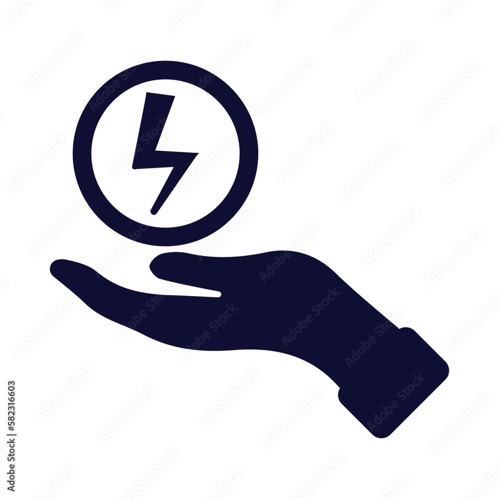 thunder, care, hand, electric, power care icon thunder, care, hand, electric, power care icon