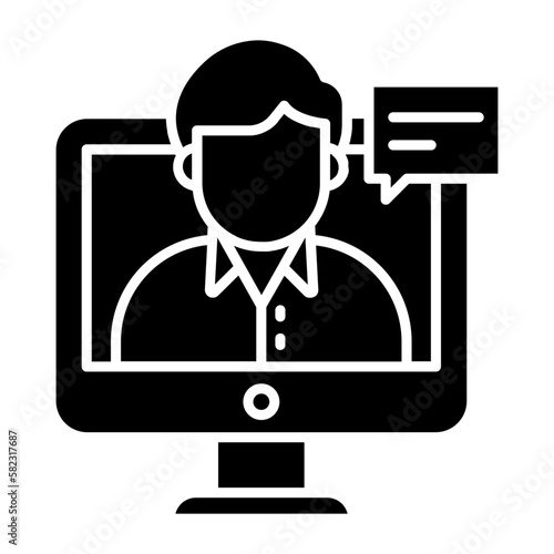 Online Mentor Glyph Icon