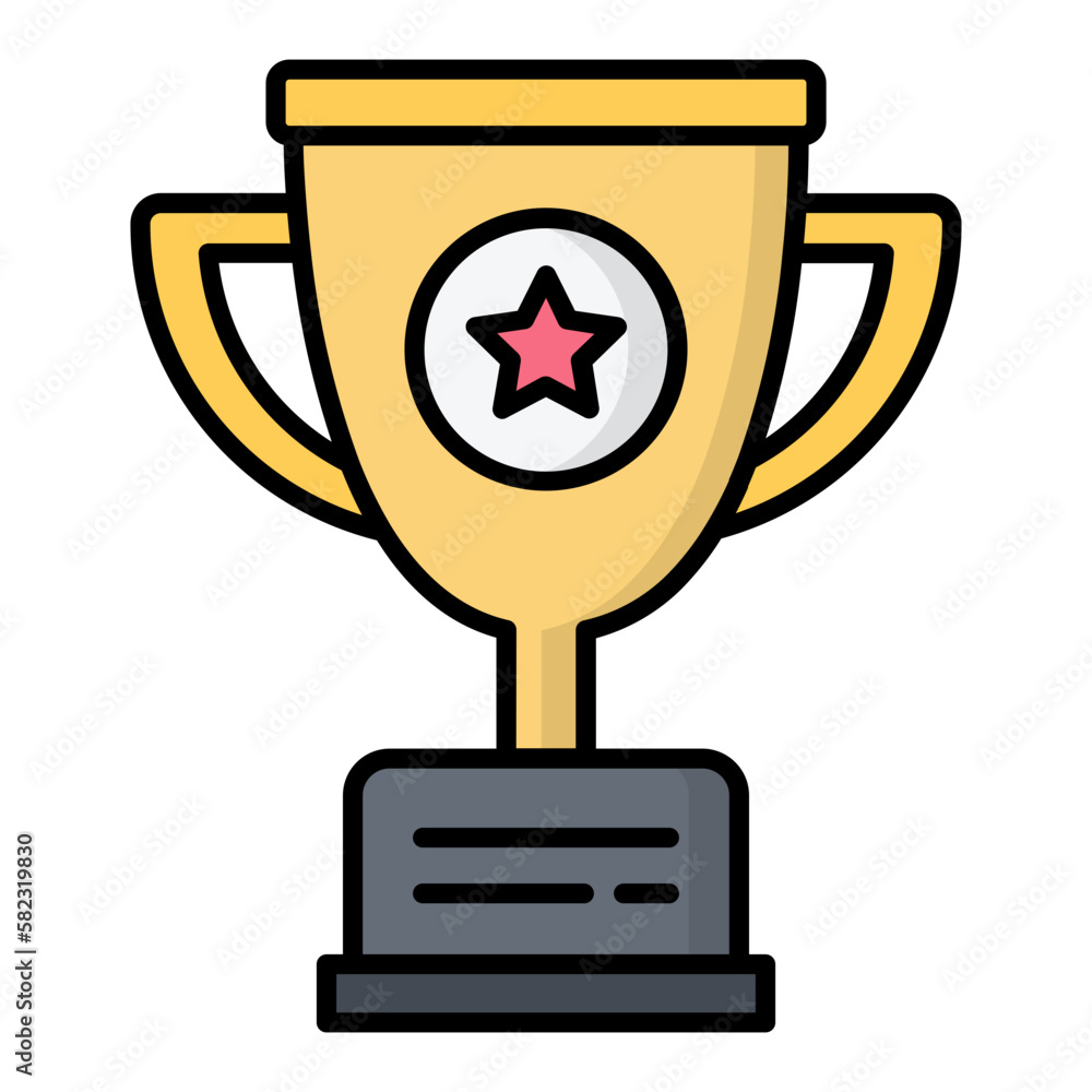 Trophy Line Color Icon Trophy Line Color Icon