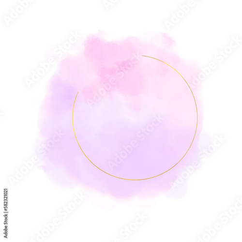 Watercolor Clouds with Gold Rings