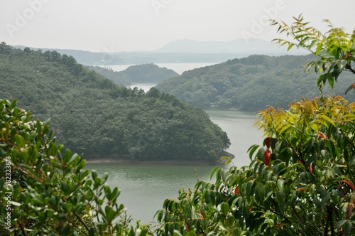 lake and mountains