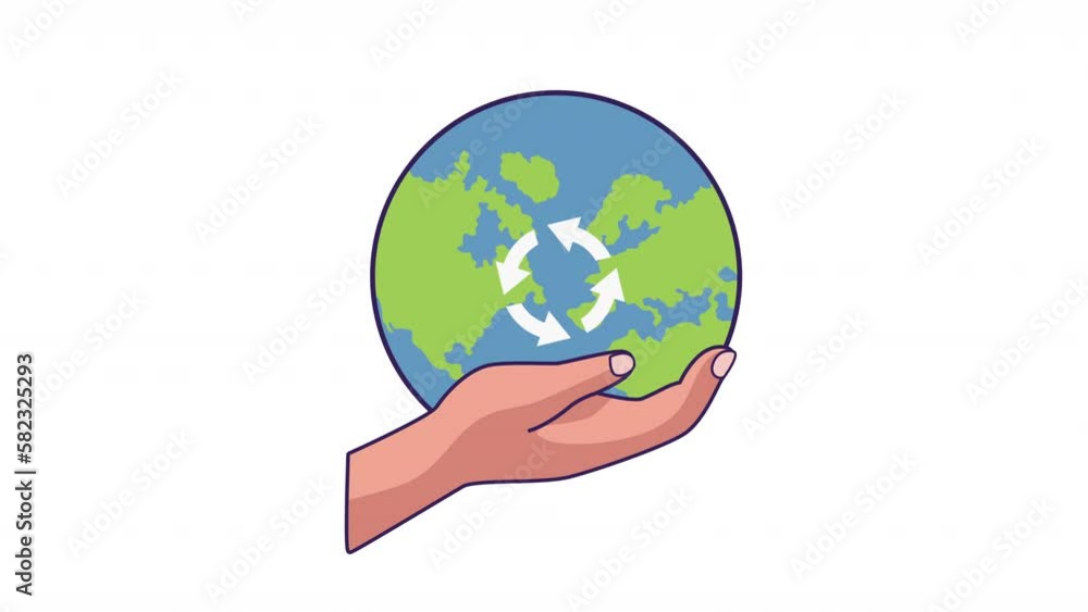 hand with world planet earth animation hand with world planet earth animation