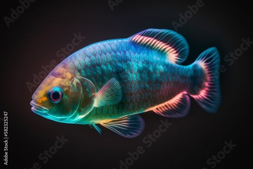 Neon glowing fish (Generative Ai)
