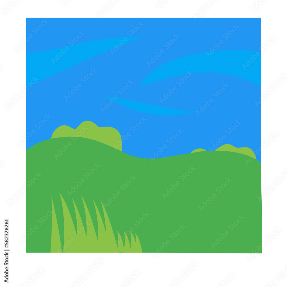 Obraz premium Natural landscape vector illustration