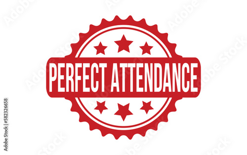 Perfect Attendance rubber grunge stamp seal vector
