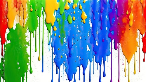 Multicolored paint stains on a white background