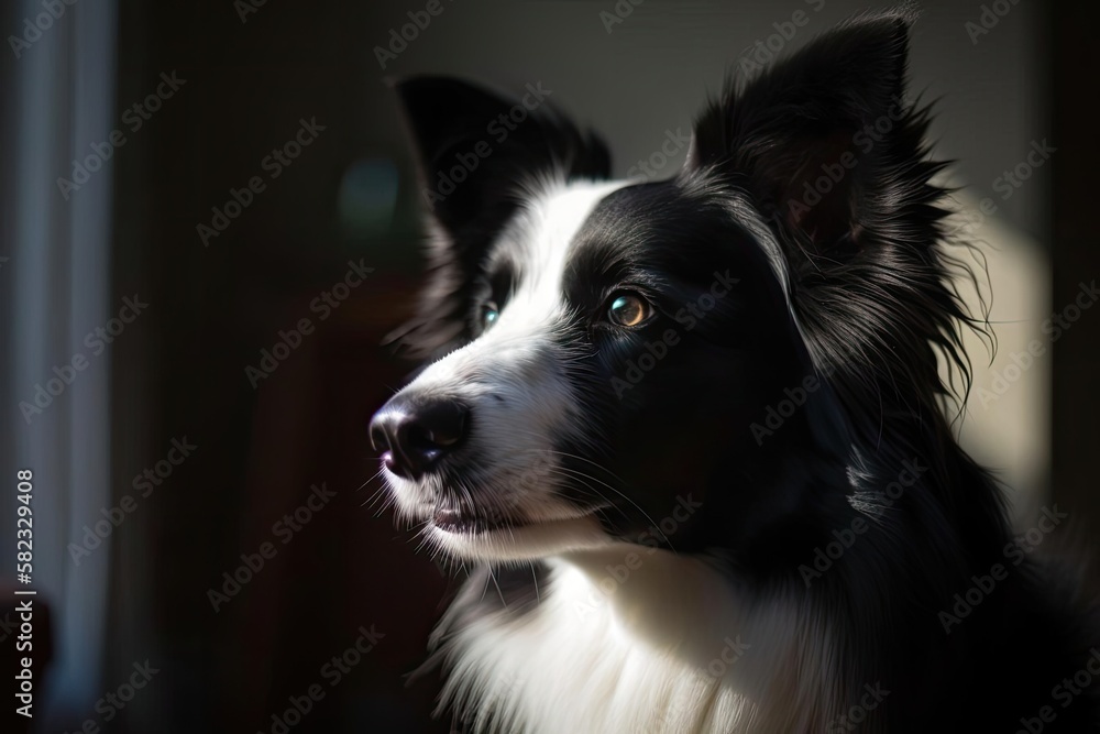 Energetic Border Collie Ready for Adventure, created with Generative AI technology Energetic Border Collie Ready for Adventure, created with Generative AI technology