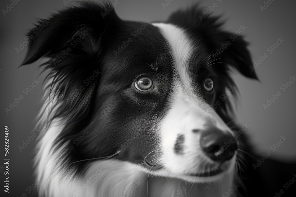 Energetic Border Collie Ready for Adventure, created with Generative AI technology