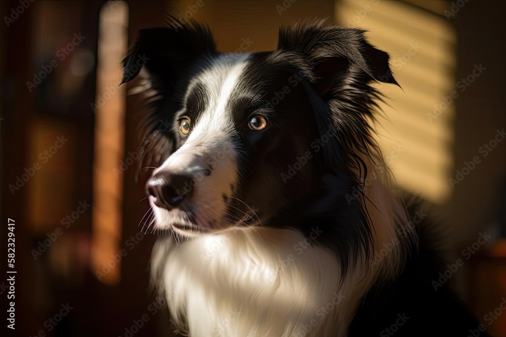 Energetic Border Collie Ready for Adventure, created with Generative AI technology