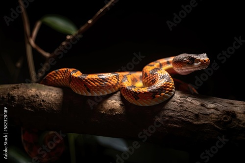 Vibrant Corn Snake Slithering Through Its Habitat, created with Generative AI technology