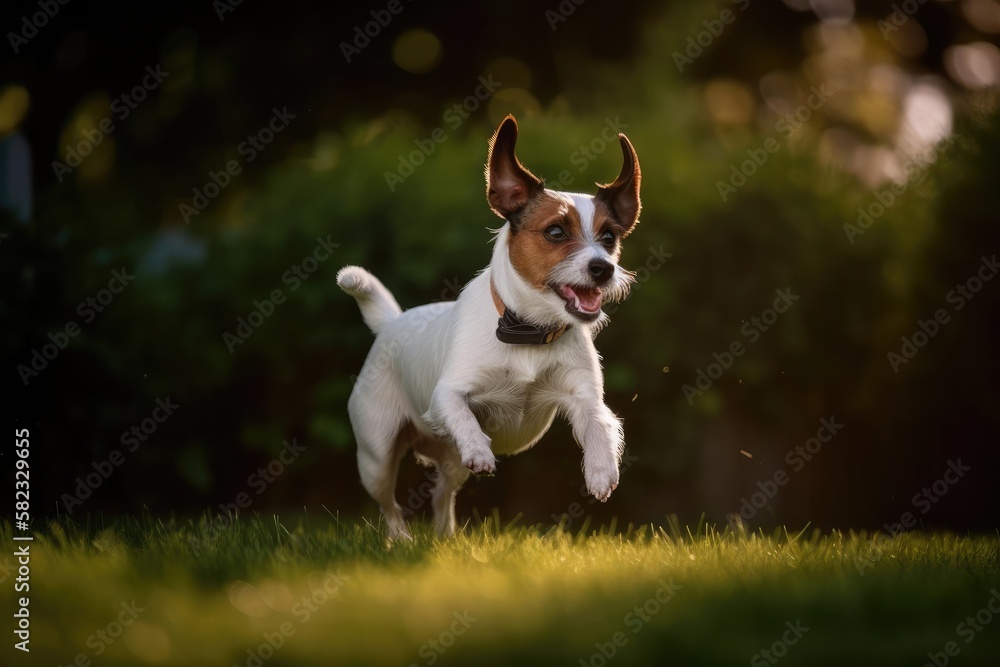 Energetic Jack Russell Terrier, created with Generative AI technology