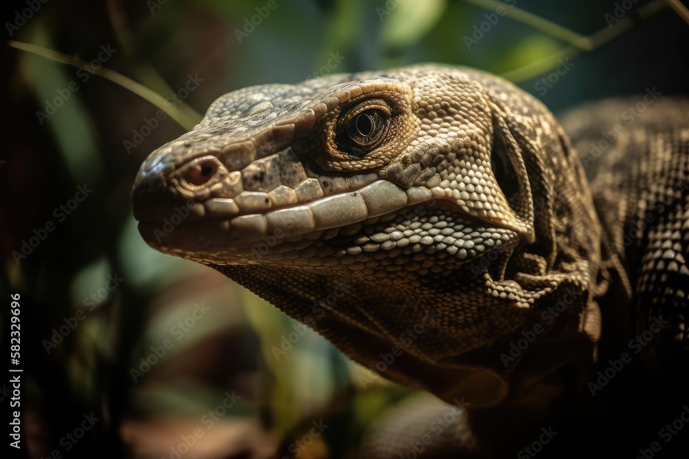Obraz premium Intriguing Monitor Lizard, created with Generative AI technology