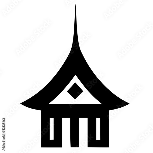 black and white of temple icon