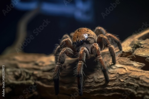 Intricate Tarantula Waiting Patiently, created with Generative AI technology