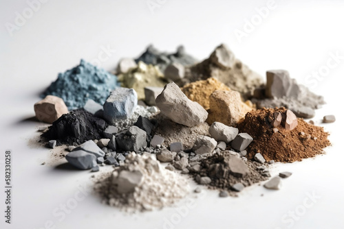 Piles of mined and refined rare earth elements. Generative AI. Generative, AI