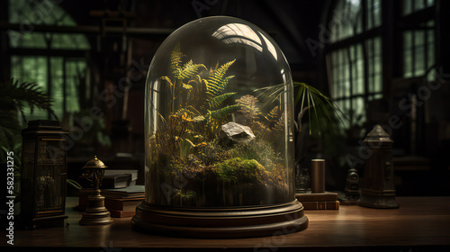 Nature s Fortress  Captivating Terrarium in Secure Vault